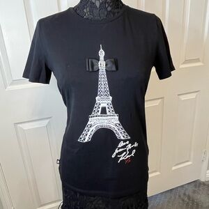Karl Lagerfeld Black Graphic Short Sleeve Tee